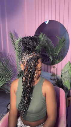 How to do the freestyle versatile boho braided mohawk and 25 hot boho braided mohawk hairstyles trending right now. Boho Braids In A Bun, Mohawk Boho Knotless Braids, Bun Hairstyles High, Mohawk Braid Styles, Work Hair Styles, Braided Bangs Hairstyles, Mohawk Braids, Hairstyles High, Cornrows With Box Braids