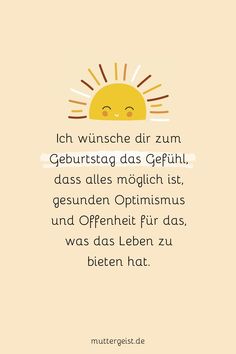 an image with the words in german on it and a yellow sun above it that says,