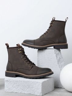 ●Excellent quality synthetic leather:The soft synthetic leather of men boots are made of excellent quality materials with good gloss and smooth touch.
●Durable TPR sole: The sole with non-slip pattern can provide grip and traction, suitable for outdoor walking.
●With full side zipper:The added bonus of an inside zipper to make these men's boots easy to take on and off.
●Lace-up construction: Lace design can adjust the tightness.
●Fine workmanship: Precise sewing to prevent separation of sole and Leather Lace-up Boots With Reinforced Plain Toe, Leather Lace-up Boots With Reinforced Toe For Adventure, Masculine Lace-up Boots With Rubber Sole, Luxury Men's Lace-up Work Boots, Derby Boots, Mens Military Boots, Slip Pattern, Combat Boots Men, Pu Boots