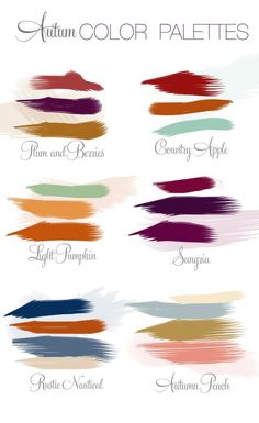 the different shades of paint that can be used to create an autumn color palettes