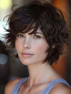 Short Hair Big Face, Shaggy Haircut, Mommy Hairstyles, Medium Layered Hair, Cool Short Hairstyles