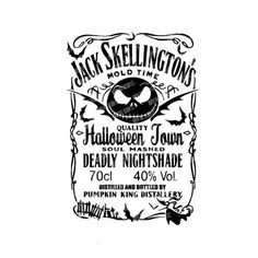 the jack skellington's halloween town poster is shown in black and white