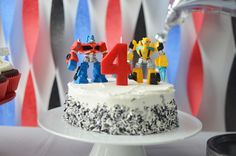 a birthday cake with the number four on it