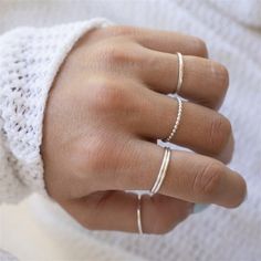 Our pure sterling silver stackable rings are lightweight but durable. Choose a hammered or smooth finish and pick your size!  Keep in mind you can stack them and wear them as midi rings too! Material: .925 Sterling Silver Classic Silver Hypoallergenic Midi Rings, Simple Silver Stackable Rings For Everyday, Simple Silver Stackable Rings, Everyday Hammered Sterling Silver Stackable Rings, Minimalist Hammered Silver Stackable Rings, Everyday Hammered Stackable Rings, Classic Silver Hypoallergenic Stackable Rings, Silver Stackable Rings With Simple Design For Everyday, Silver Stackable Rings For Everyday