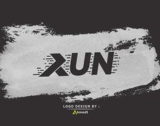 the logo design for an upcoming fashion brand, xun is shown in black and white