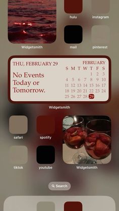 an image of a calendar with the date and time for each event on it's screen