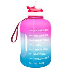 Stay hydrated in style with our Gradient Gallon Water Bottle. Made with durable, BPA-free plastic, this water bottle features a unique gradient design and a large capacity of 72oz or 128oz. Perfect for staying hydrated on the go, at the gym, or at home. 73oz /128oz Colorful design Large capacity Inspirational time tracker Reusable leakproof plastic Eco friendly Imported 1 Gallon Water Bottle, 2l Water Bottle, Big Water Bottle, Plastic Drink Bottles, Large Water Bottle, Gallon Water Bottle, Motivational Water Bottle, Pink Bottle, Ankle Sandals