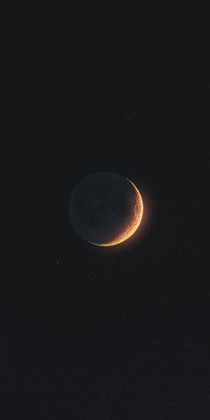 an eclipse in the night sky with stars