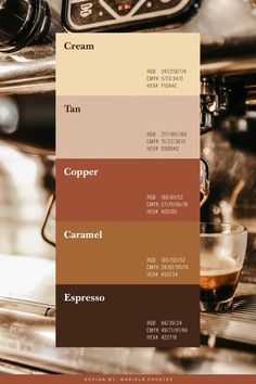 the color scheme for coffee is brown and tan