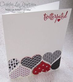 a greeting card with hearts on it