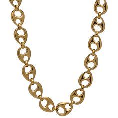 Make a bold statement with Piper, a golden Gucci-style chain necklace. Show off your unique style and add boldness to your necklace stack. Water/tarnish-resistant Gold plated over stainless steel 1/2 inch chain width 18'' inch length Gold Chunky Chain Necklace In Stainless Steel, Gold Stainless Steel Chunky Chain Necklaces, Gold Stainless Steel Chain Link Necklace, Modern Gold Cuban Link Chain Necklace, Trendy Gold-tone Tarnish Resistant Chain Necklace, Modern Gold-tone Chain Link Necklace, Tarnish Resistant Stainless Steel Chain Link Necklace, Modern Yellow Gold Stainless Steel Chain Necklace, Gold-tone Metal Chain Necklace, Tarnish Resistant