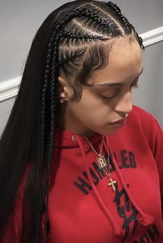 Half Braids Half Hair Down, Slick Back Hairstyles With Braid, Halfway Braids Hairstyles, Half Head Braids, Brades Hair, Mexico Braids, Half Braids, Basketball Hair, Bubble Braids