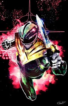 Green ranger art Power Rangers 1995, Original Power Rangers, Mask Man, Power Rangers Series, Go Go Power Rangers