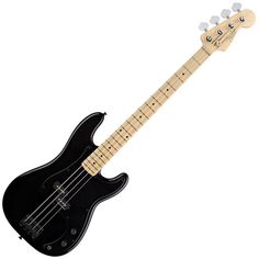 an electric bass guitar is shown on a white background