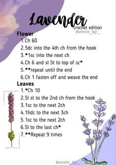 a poster with the instructions for lavender flowers