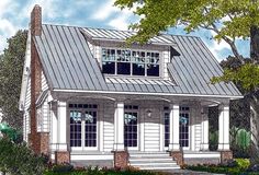 this is an artist's rendering of the small cottage style house plans for families