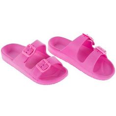 Size: Youth 13/1 (U.S.) Material: Foam Color: Hot Pink UPC: 197712123452 Quantity: 1 Pair Lounge in comfort all day long with these Double Strap Buckled Slide Sandals! These stylish slides have two buckled straps for an adjustable fit. Slip them on for a trip to the beach, a walk through the park, or to run a quick errand. Pink Double Strap Slides For Summer, Summer Double Strap Synthetic Slides, Pink Slide Sandals With Buckle Closure, Pink Slides With Buckle Closure, Pink Non-slip Slides For Beach, Pink Non-slip Slide Sandals, Pink Synthetic Slides With Buckle Closure, Slide Sandals, Apparel Accessories