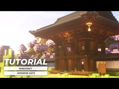 the japanese gate in minecraft with text overlaying it that reads,'how to