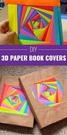 the book covers are made out of colored paper