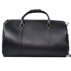 Leather Duffle Bag in Black Functional Soft Leather Duffle Bag For Daily Use, Black Leather Everyday Travel Bag, Everyday Black Leather Travel Bag, Classic Leather Duffle Bag For Everyday Use, Classic Everyday Duffle Bag With Leather Backing, Functional Leather Duffle Bag For Daily Use, Black Business Travel Bag With Leather Lining, Black Soft Leather Weekender Bag For On-the-go, Black Soft Leather Weekender Bag