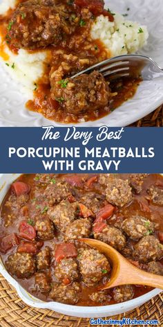 the best porcupine meatballs with gravy