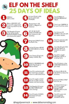 the elf on the shelf 25 days of ideas for christmas and new year's eve