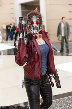 Female Star Lord Star Lord Cosplay, Comic Con Costumes, Comic Con Cosplay, Marvel Cosplay, Batman Robin, Star Lord, Amazing Cosplay, Gas Mask, 인물 사진