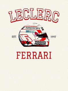 a white t - shirt with the name ferrari on it