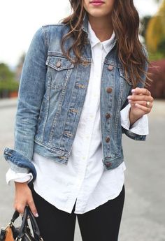 How To Wear Denim Jacket, Looks Jeans, Denim Jacket Outfit, Classic Denim Jacket, Outfit Jeans, Mode Casual, 가을 패션, Casual Denim