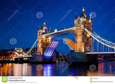 the tower bridge in london at night