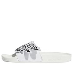 Adidas Jeremy Scott X Adilette Wings Slides 'Monogram' GY2505 (Unisex/Non-Slip/Wear-resistant) Adidas Logo Synthetic Slides For Streetwear, White Adidas Synthetic Slides, White Adidas Slides With Synthetic Material, White Synthetic Adidas Slides, Sporty Adidas Logo Slides For Streetwear, Adidas White Sporty Slides, White Sporty Slides For Training, White Flip Flops, S Monogram