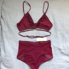 Burgundy 2pc Set By Naked Princess 95% Modal So You Can Already Imagine How Soft This Set Is. Summer Loungewear Bra With Underwire, Purple Bralette, High Neck Sports Bra, Royal Blue Lace, Compression Garment, Purple Leopard, Black Lace Bralette, Ladies Gown, Black Bralette