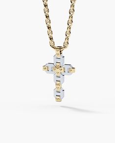 This handmade BRIGGS cross pendant is available in gold and platinum. Solid gold, hand polished pieces are fastened in place by Rockford Collection’s signature screws. Simple yet intricate, this cross pendant is ideal for those who understand that less truly is more. Luxury White Gold Cross Necklace, Luxury Crucifix Cross Necklace For Formal Occasions, Luxury Formal Cross Pendant Necklace, Luxury Cross Necklace For Formal Occasions, Luxury Formal Cross Necklace, Luxury Tarnish Resistant Cross Pendant Jewelry, Luxury Engraved Cross Pendant Necklaces, Luxury Tarnish-resistant Cross Pendant Jewelry, Luxury Engraved Cross Pendant Necklace