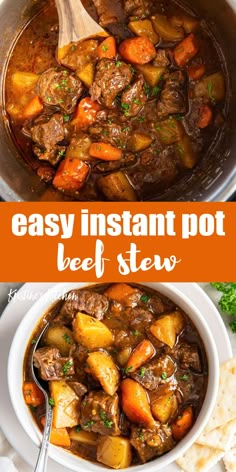 beef stew with carrots and potatoes in a pot