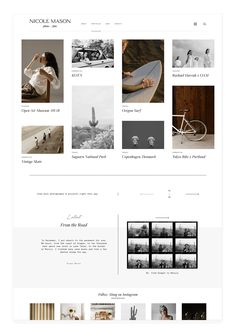 the website design for nicole mason is clean and minimalistic, with an elegant touch to it