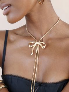 Materials 18k Gold Plated, Silver Plated, Zinc Length 34" total chain length Closure Adjustable Bolo Bolo Necklace, Trend Jewelry, Pearl Cuff, Long Statement Necklace, Trendy Fashion Jewelry, Back Necklace, Bow Necklace, Fragrance Gift Set, Chain Anklet