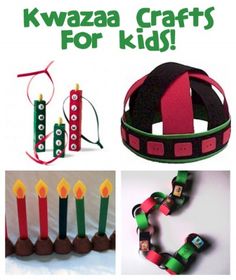 several different crafts for kids with candles and other items