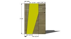 a drawing of a door with measurements for the front and side panels on each side