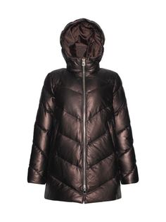 This puffer jacket is ideal for bringing out when the weather starts to cool. Crafted from leather this version connects seamlessly for a more streamlined appearance..Attached hood.Long sleeves.Zip front.Side zip pockets.Leather.Lining: Nylon lining.Goose/duck down fill power.Dry clean.Imported.SIZE & FIT.About 28'' from shoulder to hem.Model shown is 5'10' (177cm) wearing US size Small.This puffer jacket is ideal for bringing out when the weather starts to cool. Crafted from leather this version connects seamlessly for a more streamlined appearance.Attached hoodLong sleevesZip frontSide zip pocketsLeatherLining: Nylon liningGoose/duck down fill powerDry cleanImportedSIZE & FITAbout 28'' from shoulder to hemModel shown is 5'10' (177cm) wearing US size Small.Hooded.Puffers.Women's Apparel.W Fall Duck Down Hooded Jacket With Double-lined Hood, Fall Down Hooded Jacket With Double-lined Hood, Fall Double-lined Hood Down Jacket, Brown Hooded Nylon Puffer Jacket, Quilted Down Hooded Jacket For Fall, Duck Down, Women's Coats, Puffer Jacket, Hooded Jacket