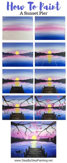 how to paint sunsets with acrylic paints