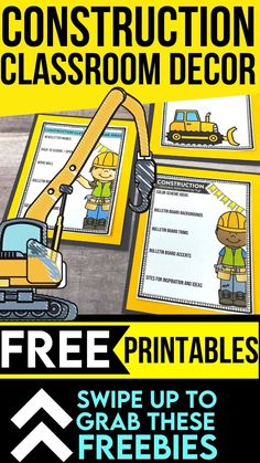 construction themed classroom decor with free printables