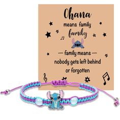 PRICES MAY VARY. Unique Stitch Bracelet: The design inspiration for the bracelet comes from various wonderful ideas of the stitch,When you put on this cute and beautiful bracelet, Will get the envy and praise of friends Premium Material: Our bracelet is made of dainty colorful beads and stainless steel charm, The color will be bright and shiny for a long time. The cute bracelet come with adjustable braided rope, It is sturdy and not easy to break. Making it comfortable to wear for a long time. S Braided Stitch Bracelet, Braided Stitch, Stitch Bracelet, Family Meaning, Cute Bracelet, Ohana Means Family, Braided Rope, Charms And Charm Bracelets, School Graduation