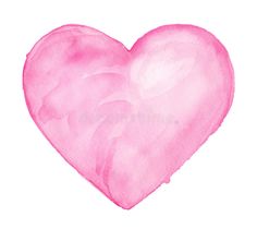 a watercolor drawing of a pink heart