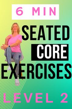 6 minutes of seated core exercises for seniors and beginners to build a stronger core while seated in a chair. Sitting Down Exercises, Core Exercises For Beginners, Core Exercises For Women, Stronger Core