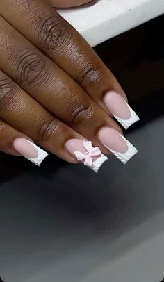 Nail Inspos On Short Nails, Pink Nails With Bow, Nail Knowledge, Classy Prom Nails, Md Nails, Nail School, Nails Neon, Acrylic Nail Set