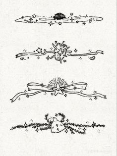 an old fashioned tattoo design with stars and scrolls