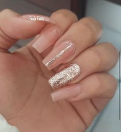 Party Gel Nails, Party Nails New Years Eve, Nude Nails With Diamonds, Silvester Nails, Matte Nail Polish Colors, Glitter Gel Nail Designs, Formal Nails, Beauty Nails Design