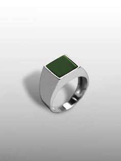 Introducing our stunning Square Green Agate Ring, a perfect blend of elegance and masculinity, designed for the modern man who appreciates unique jewelry. Crafted with a striking green agate stone set in your choice of high-quality sterling silver or luxurious gold, this ring serves as a statement piece that effortlessly elevates any outfit. Whether you're looking for a distinctive wedding band, a promise ring for him, or a thoughtful gift for your husband or boyfriend, this minimalist yet bold Modern Gemstone Signet Ring For Promise, Modern Signet Ring With Gemstone For Promise, Modern Gemstone Signet Promise Ring, Modern Emerald Ring With Polished Finish For Promise, Modern Emerald Promise Ring With Polished Finish, Minimalist Gemstone Signet Ring For Formal Occasions, Minimalist Green Signet Ring, Modern Signet Ring With Gemstone, Modern Green Signet Ring For Anniversary