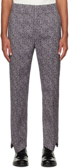 Bottega Veneta: Purple Curved Trousers | SSENSE Tweed Trousers, Bottega Veneta, Trousers, Purple, Free Shipping