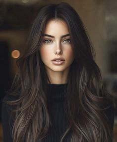 Stylish Rich Espresso Sleek Straight Cut for Brunettes with Long Hair Long Vampire Hair, Dark Hair For Fall Brunettes, Dark Brown Hair Hazel Eyes Pale Skin, Long Dark Chocolate Brown Hair, Color Hair For Morena, Violet Ash Hair, Dark Hair Fair Skin, Holistic Mom, Trending Dark Hair